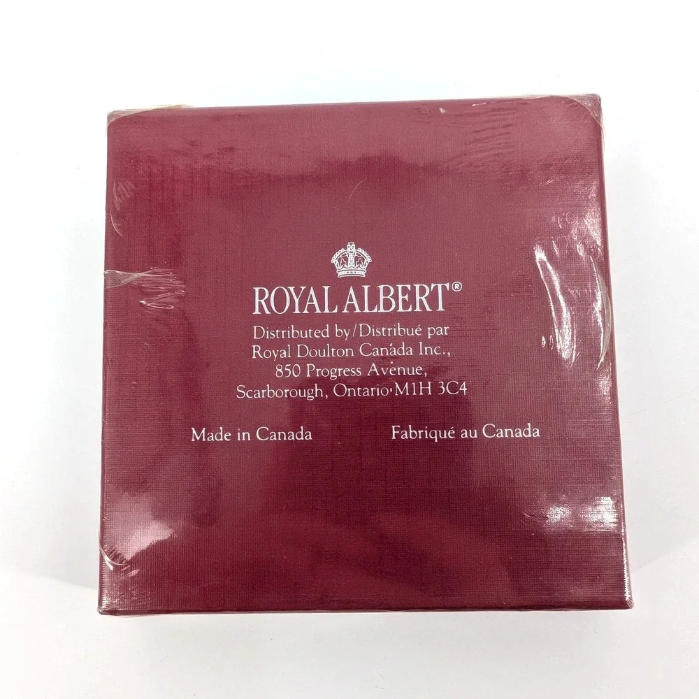 NOS Royal Albert Old Country Roses Coaster Set Vintage Floral Gold Rim NIB